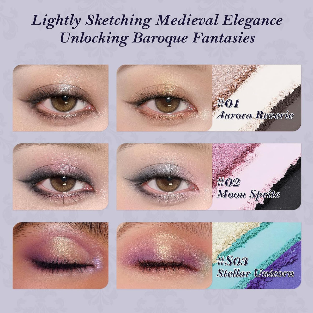 Flower Knows Knight Unicorn - Paleta de maquillaje satinado de 6 co...