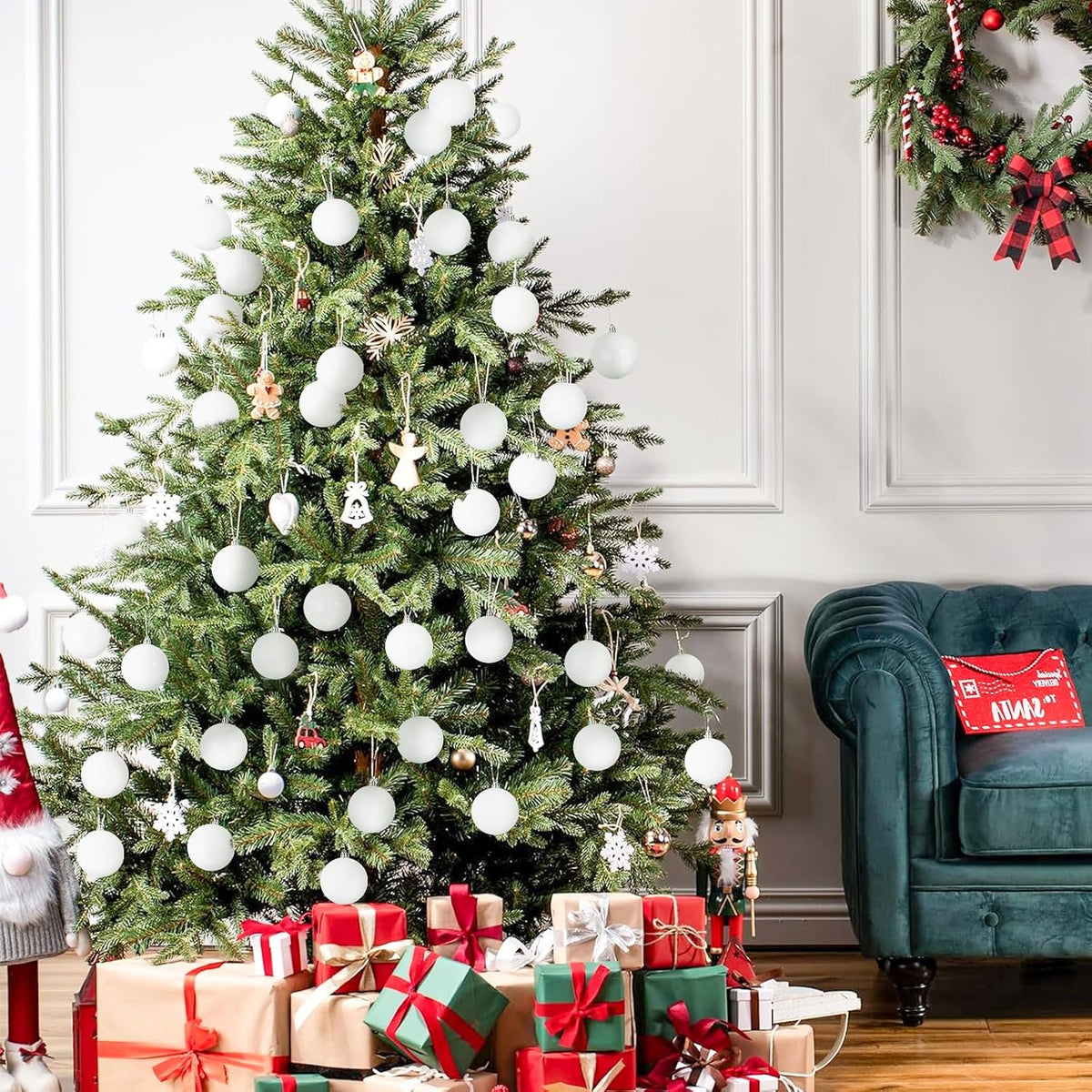 Adornos de bola de Navidad de 30 quilates, decoración de árbol de N...