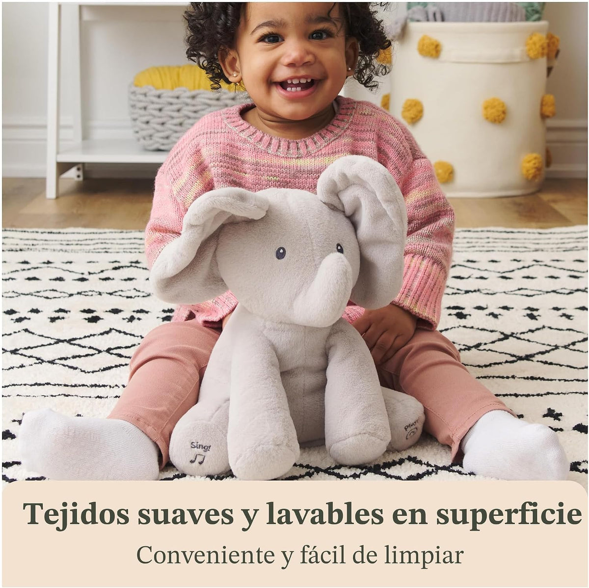 GUND Baby Flappy Elephant - Juguete musical animado interactivo de...