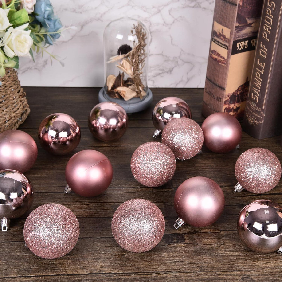 Adornos de bola de Navidad de 30 quilates, decoración de árbol de N...