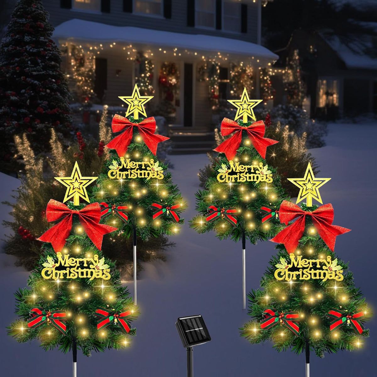 TAILERRI Luces solares de camino para árbol de Navidad, decoración...