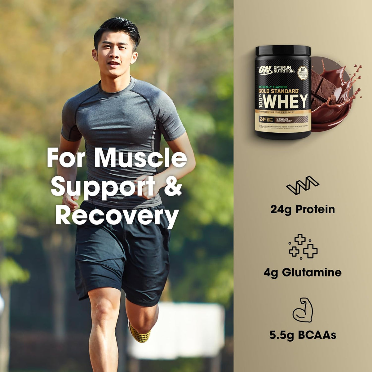 Optimum Nutrition Gold Standard - Proteína de suero en polvo, choco...