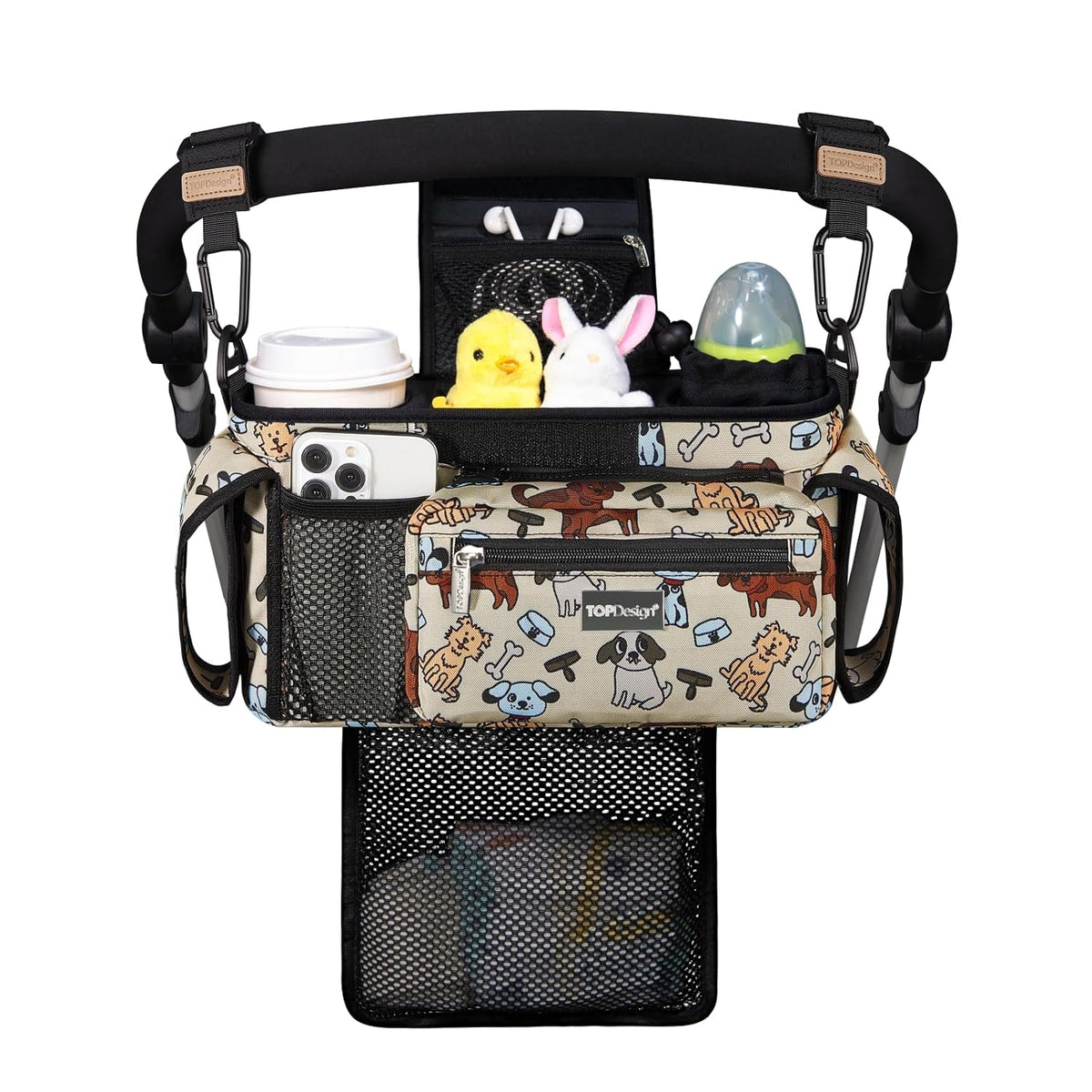 TOPDesign Organizador universal para cochecito de bebé, carrito de...