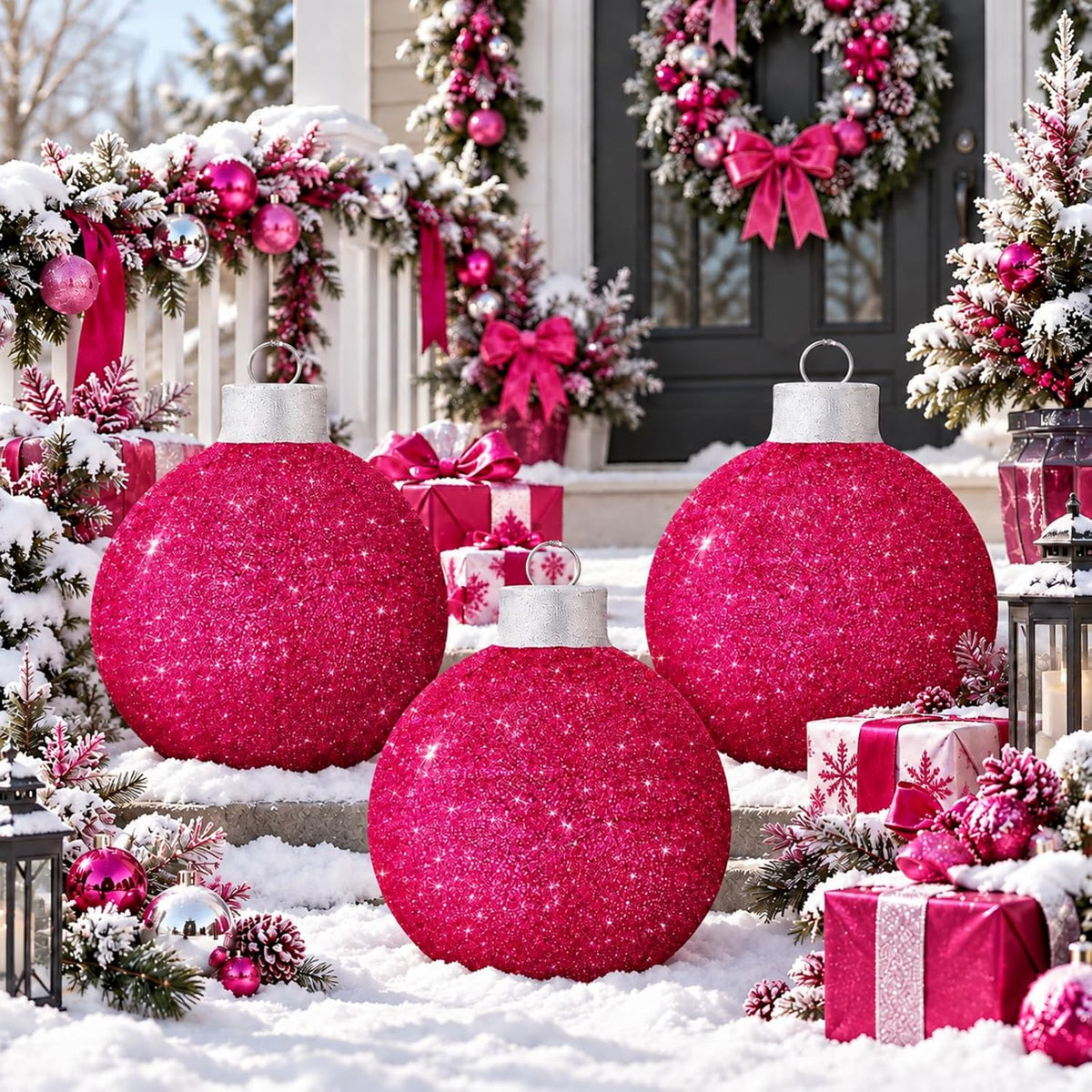 3 bolas de Navidad grandes de 12 pulgadas, adornos emergentes, purp...