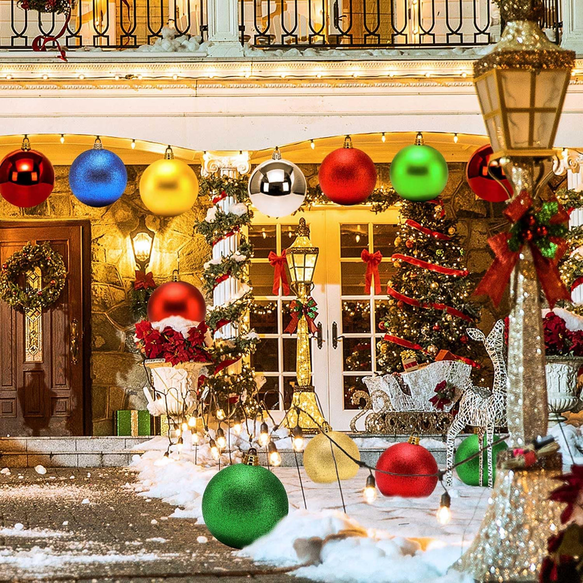 Benjia Adornos de Navidad de tamaño extra grande para exteriores, b...