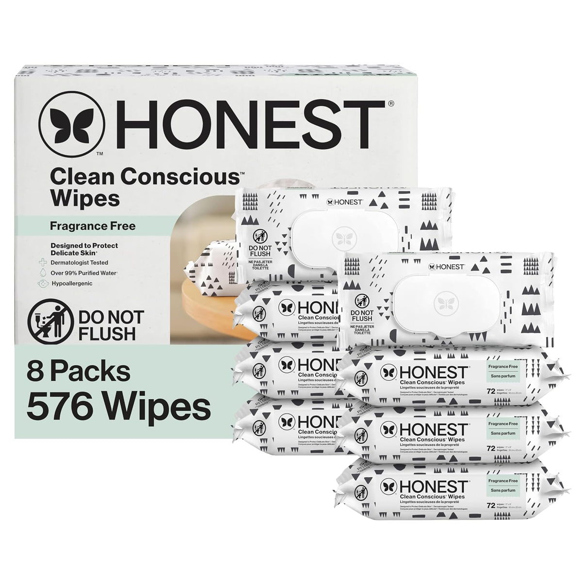 The Honest Company Toallitas multiusos para bebés, juego de patrone...