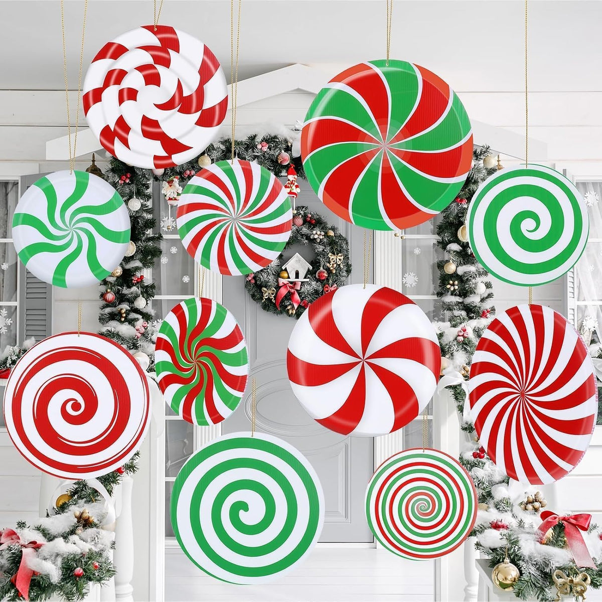 12 piezas de adornos colgantes de Navidad grandes de 12 pulgadas\/1...