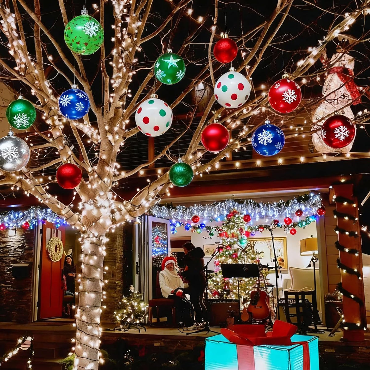 Huoety Bolas inflables de adornos de Navidad de 9 pulgadas, decorac...