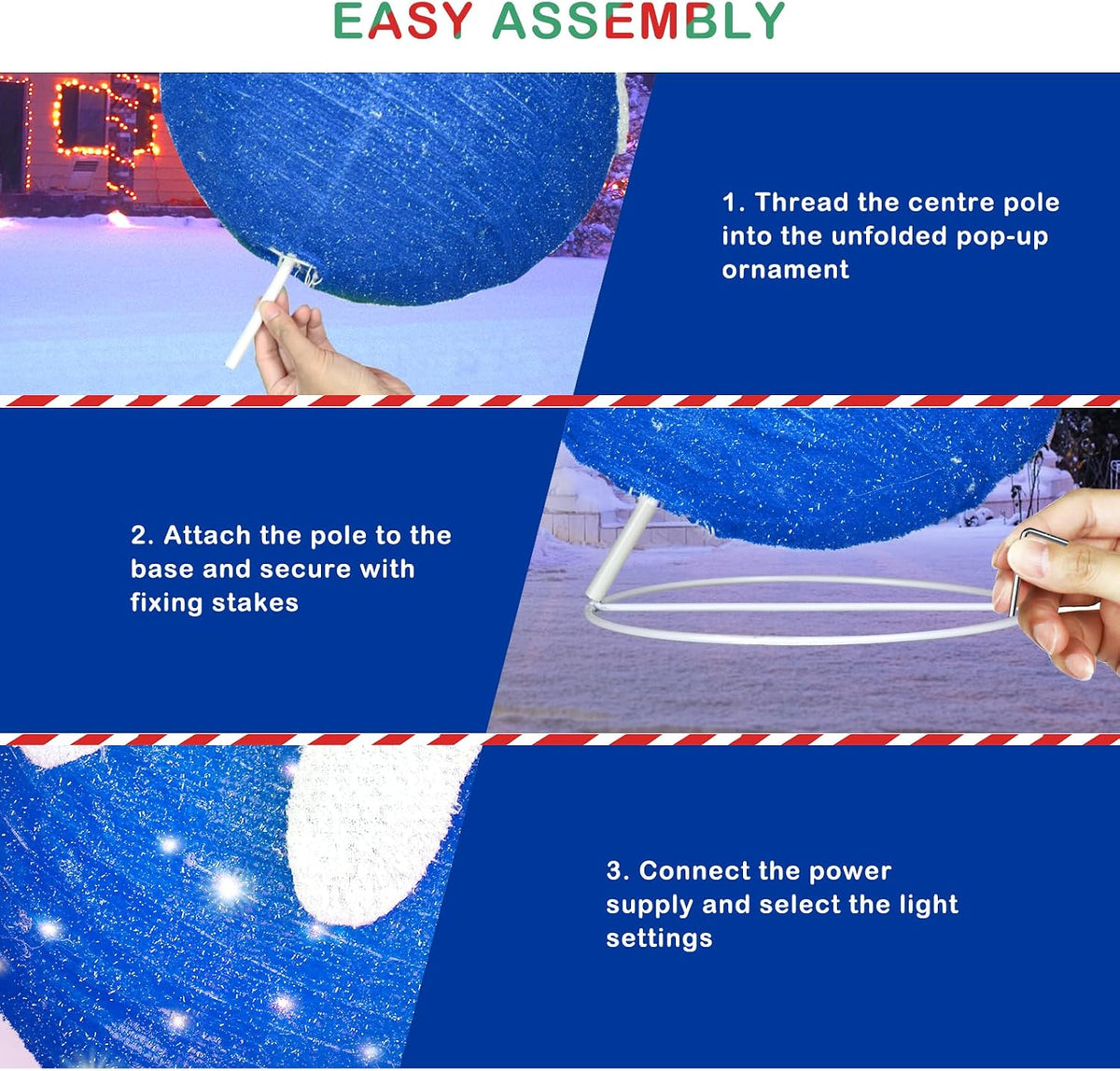 Adornos de Navidad para exteriores, decoración de bolas navideñas e...