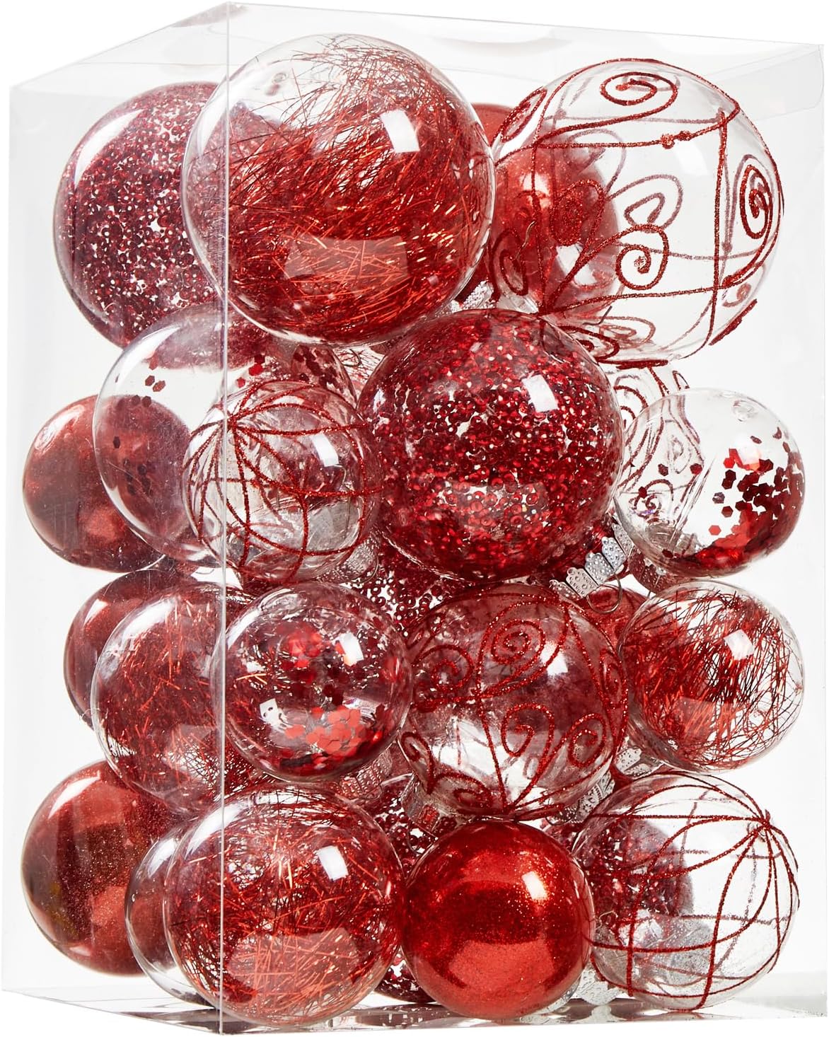 Wironlst Adornos de Bolas de Navidad Irrompibles Transparentes de P...