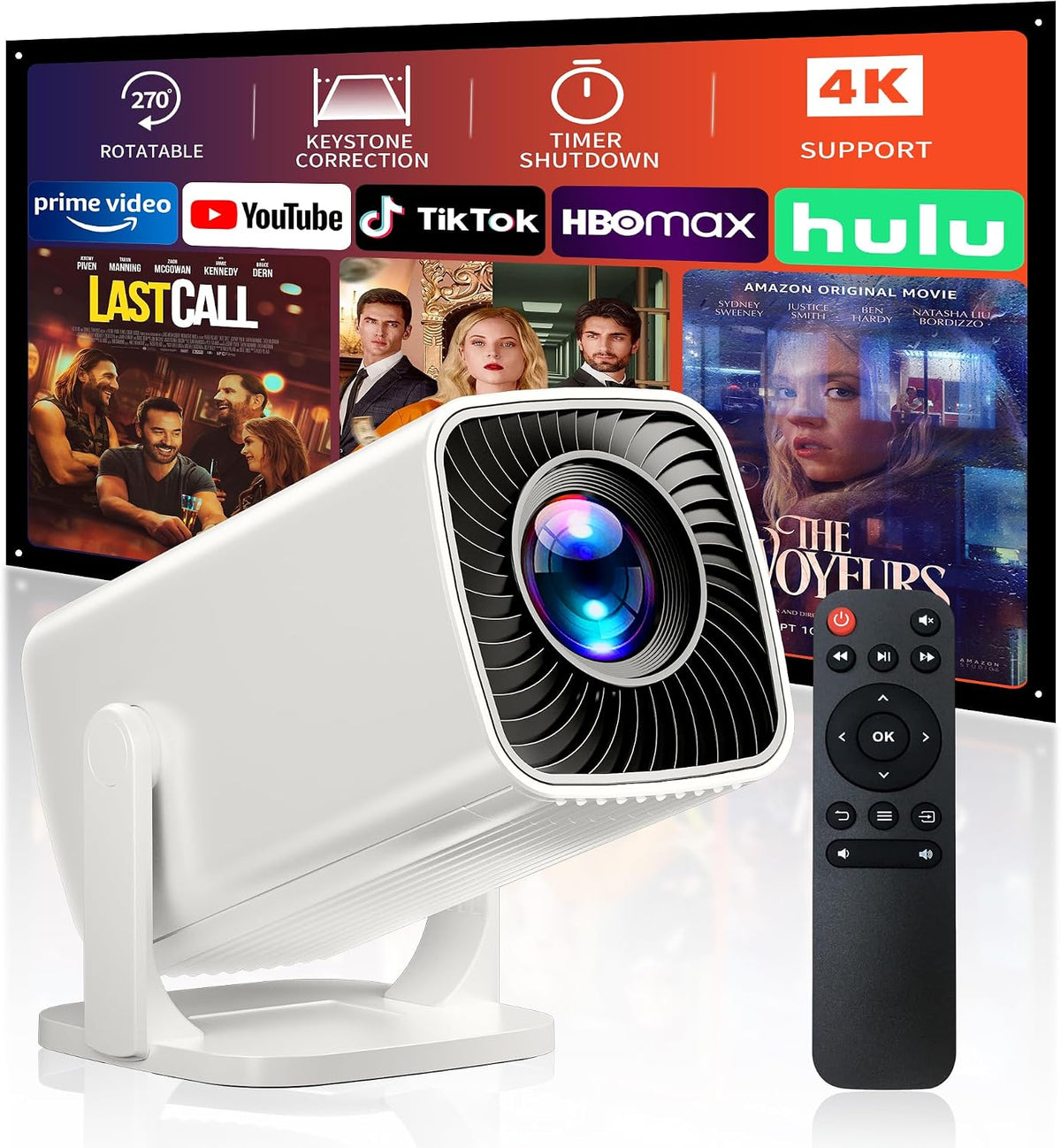 Mini proyector con soporte 4K, proyector portátil de corto alcance...