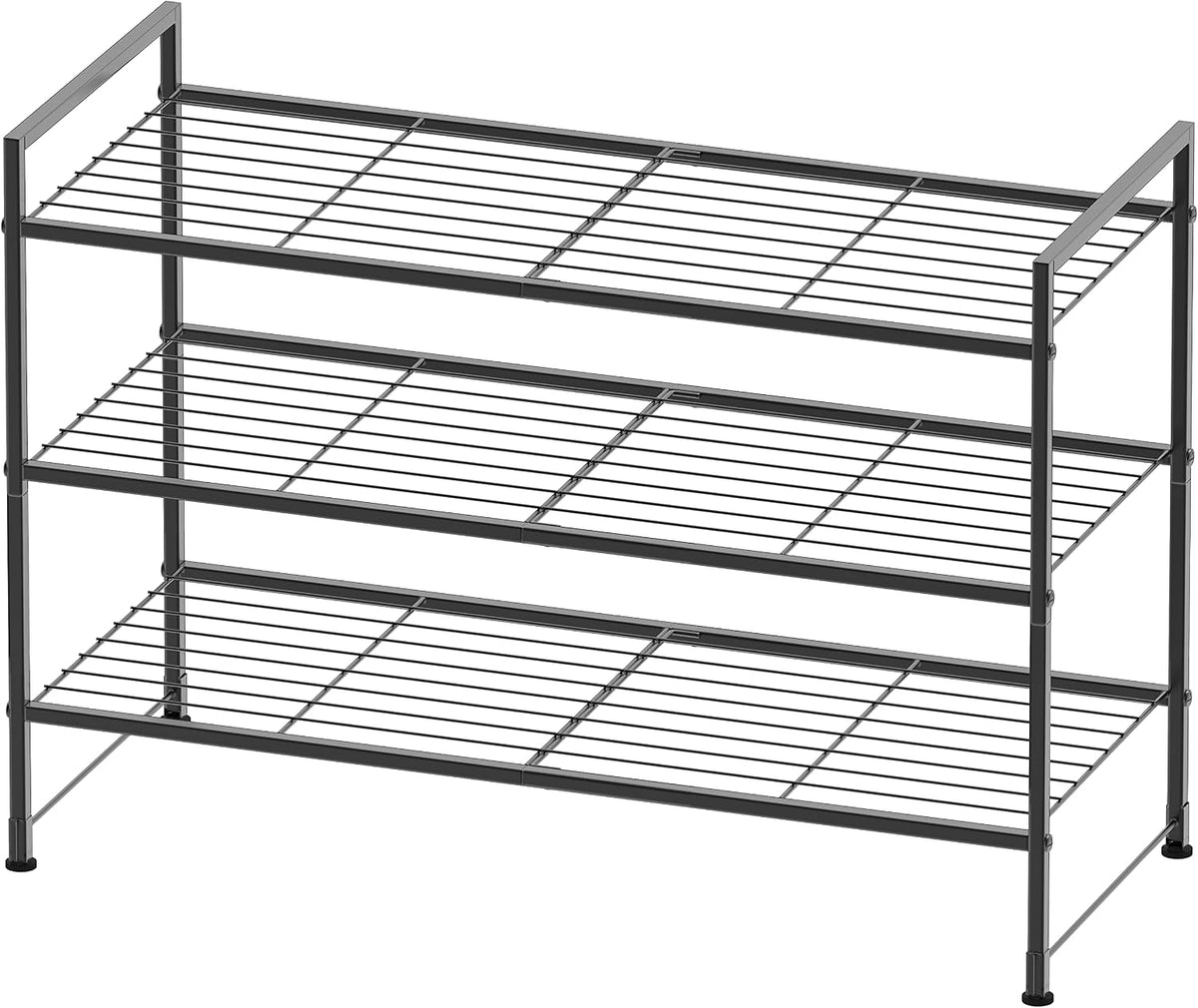 Simple Houseware Zapatero apilable de 3 niveles con rejilla, color...