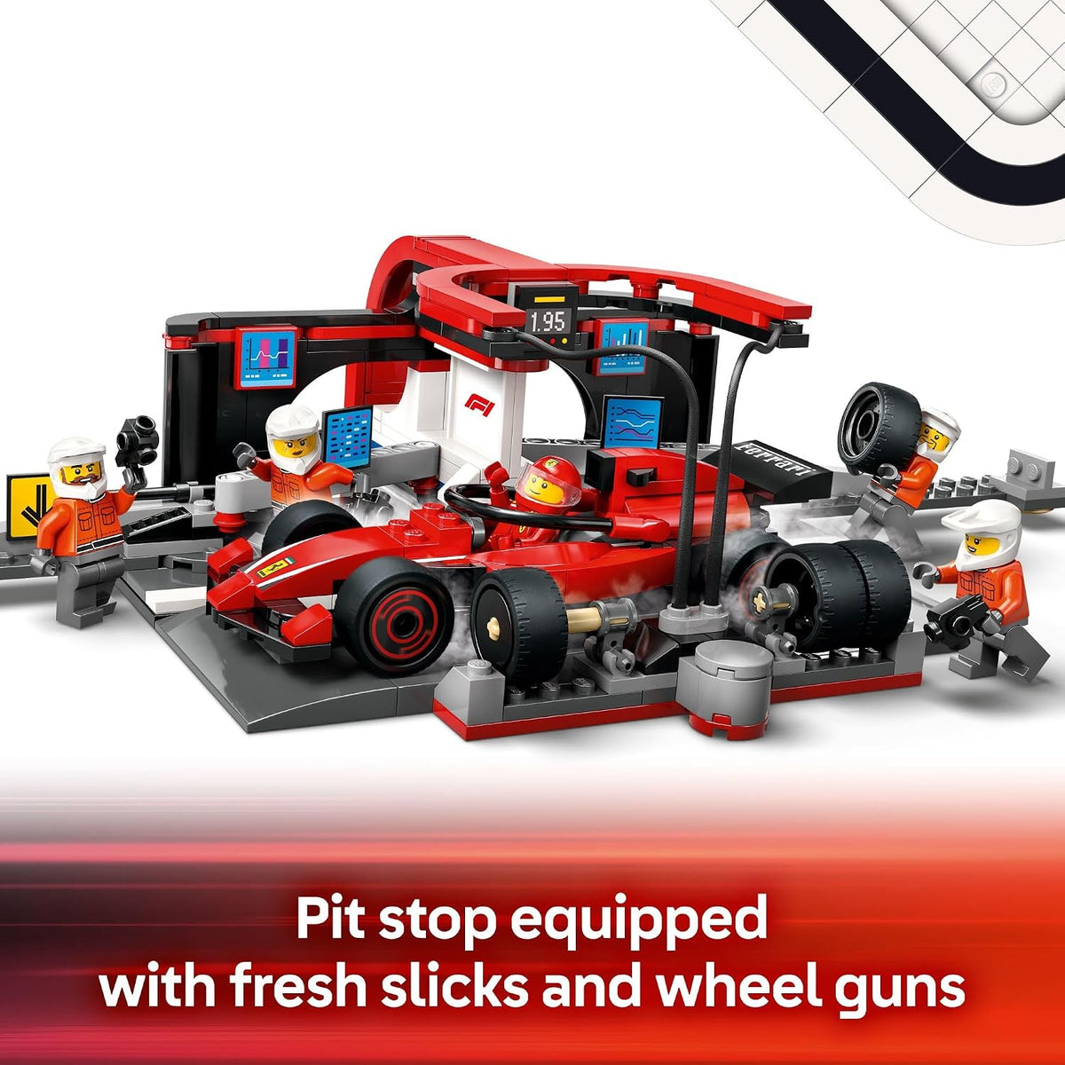 LEGO City F1 Pit Stop & Pit Crew con juguete de coche Ferrari \...