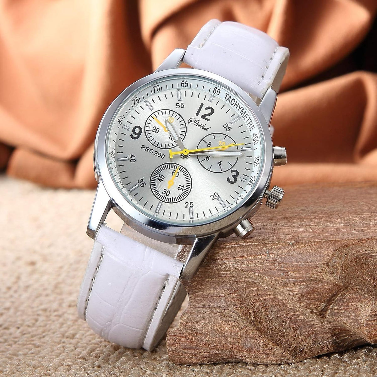 yunanwa Paquete de 6 relojes de cuarzo de cuero para hombre, Ginebr...