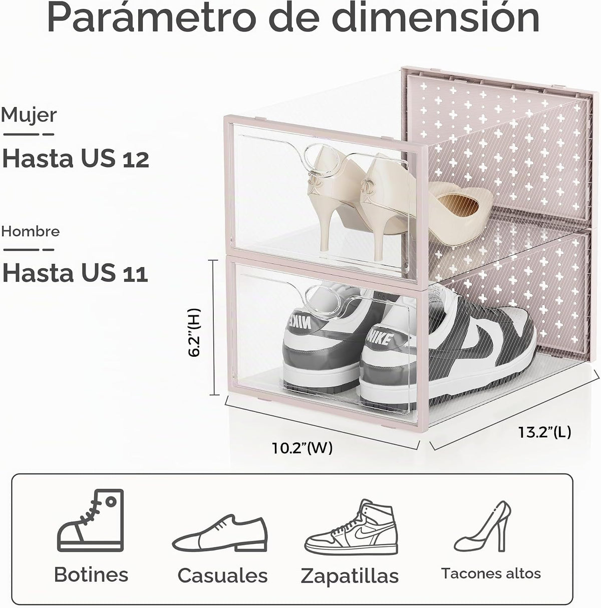 Pinkpum - Paquete de 15 cajas de almacenamiento de zapatos extra gr...