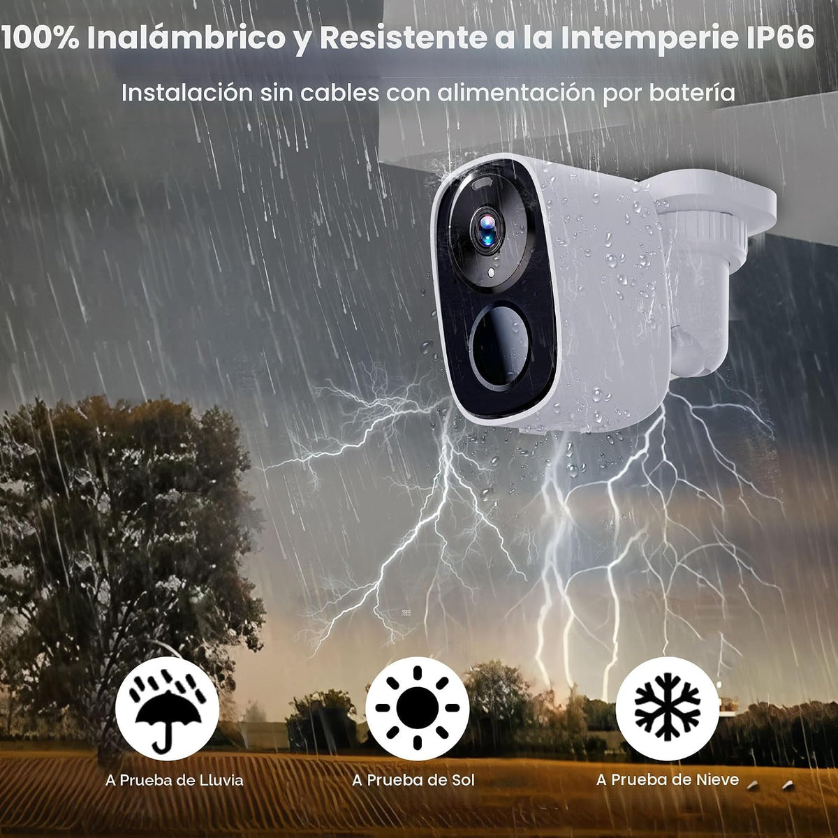 Cámara de seguridad inalámbrica 2K mejorada 2026 con tarjeta SD de...