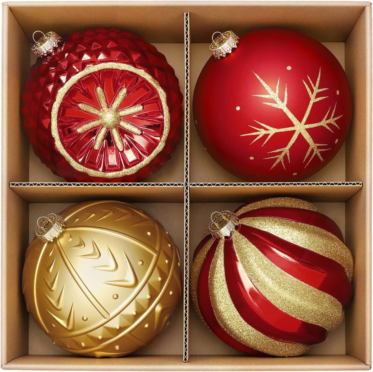 SHareconn Bolas decorativas grandes de árbol de Navidad de 4 unidad...