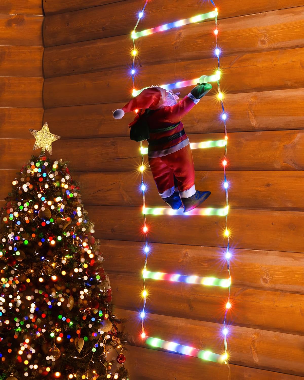 Toodour Luz LED de Navidad, luces decorativas de escalera de Navida...