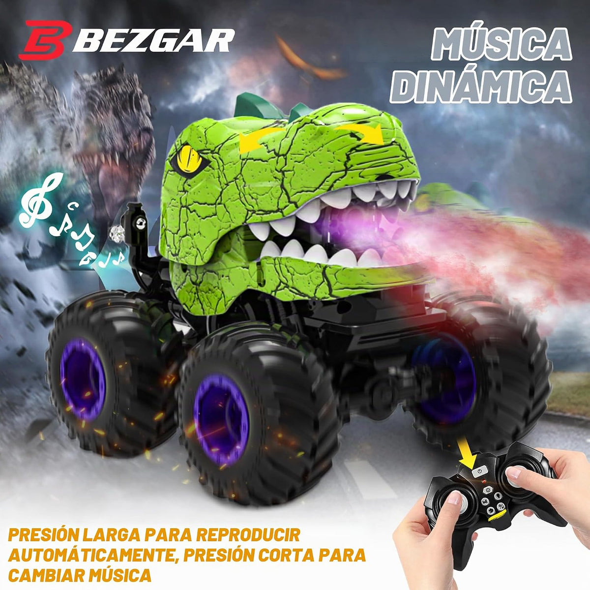 BEZGAR Monster Truck Toys - Camión monstruo de control remoto con r...