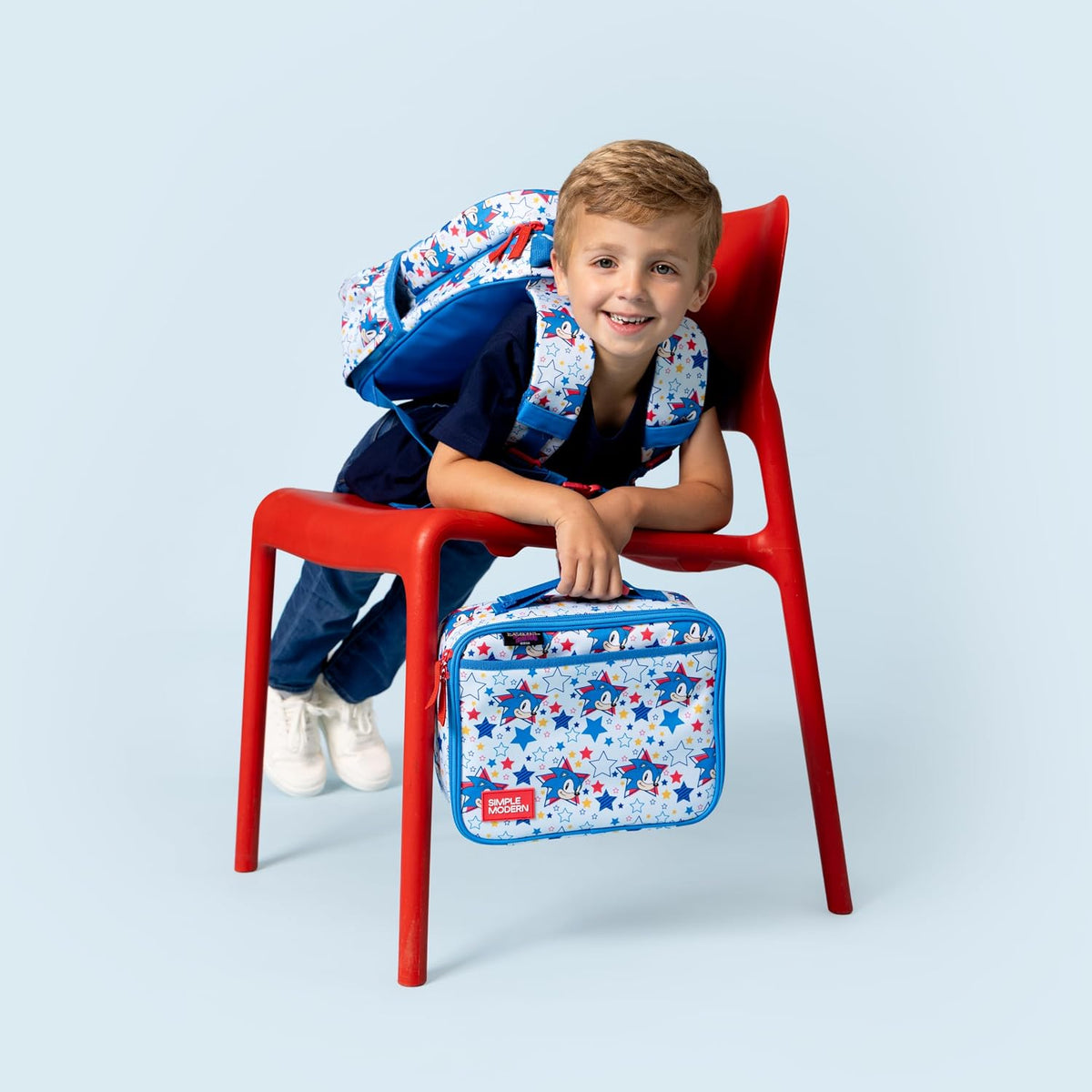 Simple Modern Mochila para niños y niñas escolares, Sonic: Estrella...