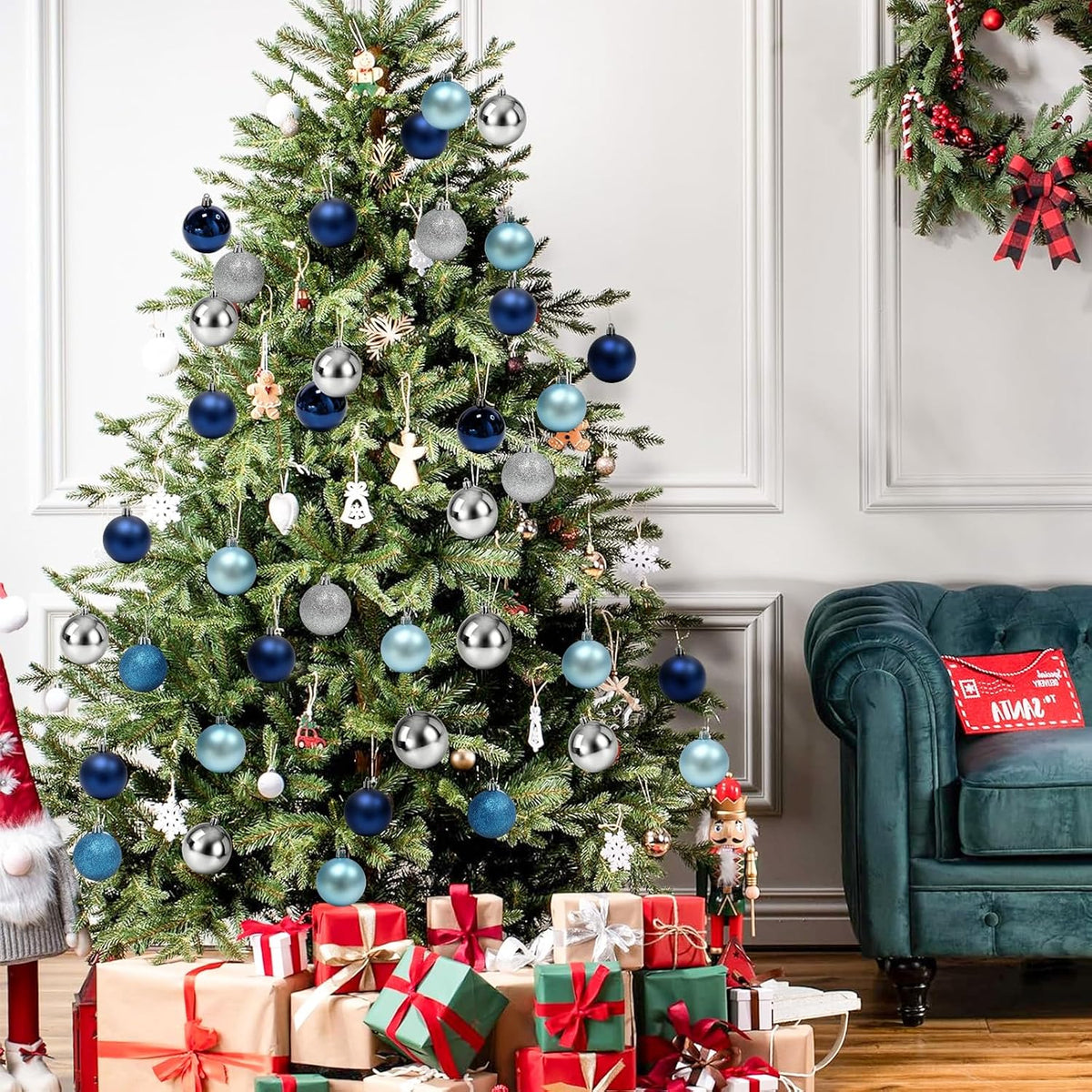 Adornos de bola de Navidad de 30 quilates, decoración de árbol de N...