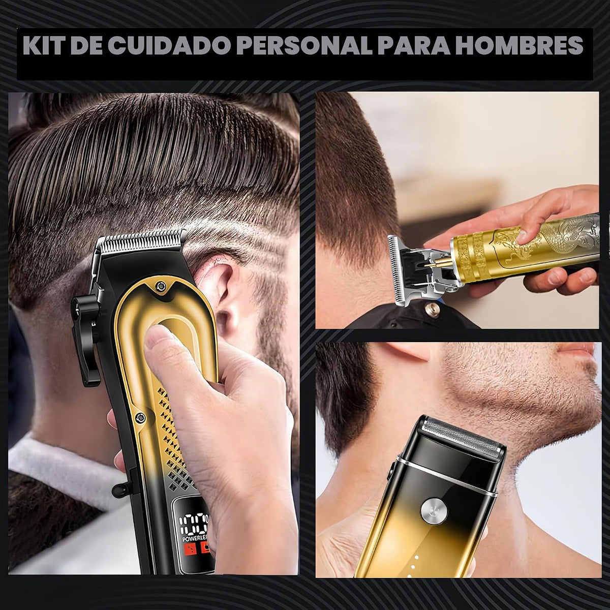 PROIYO Cortapelos 3 en 1 para hombres, recortadora de barba y afeit...