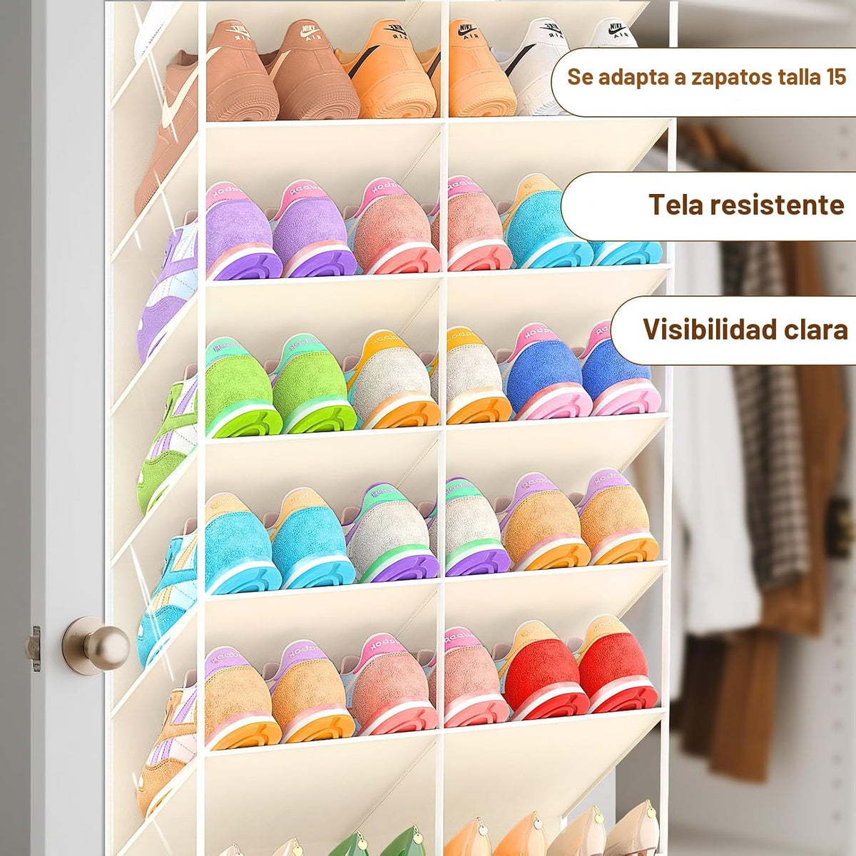UVIAHOMI - Organizador de zapatos para puerta de 20 a 30 pares, est...