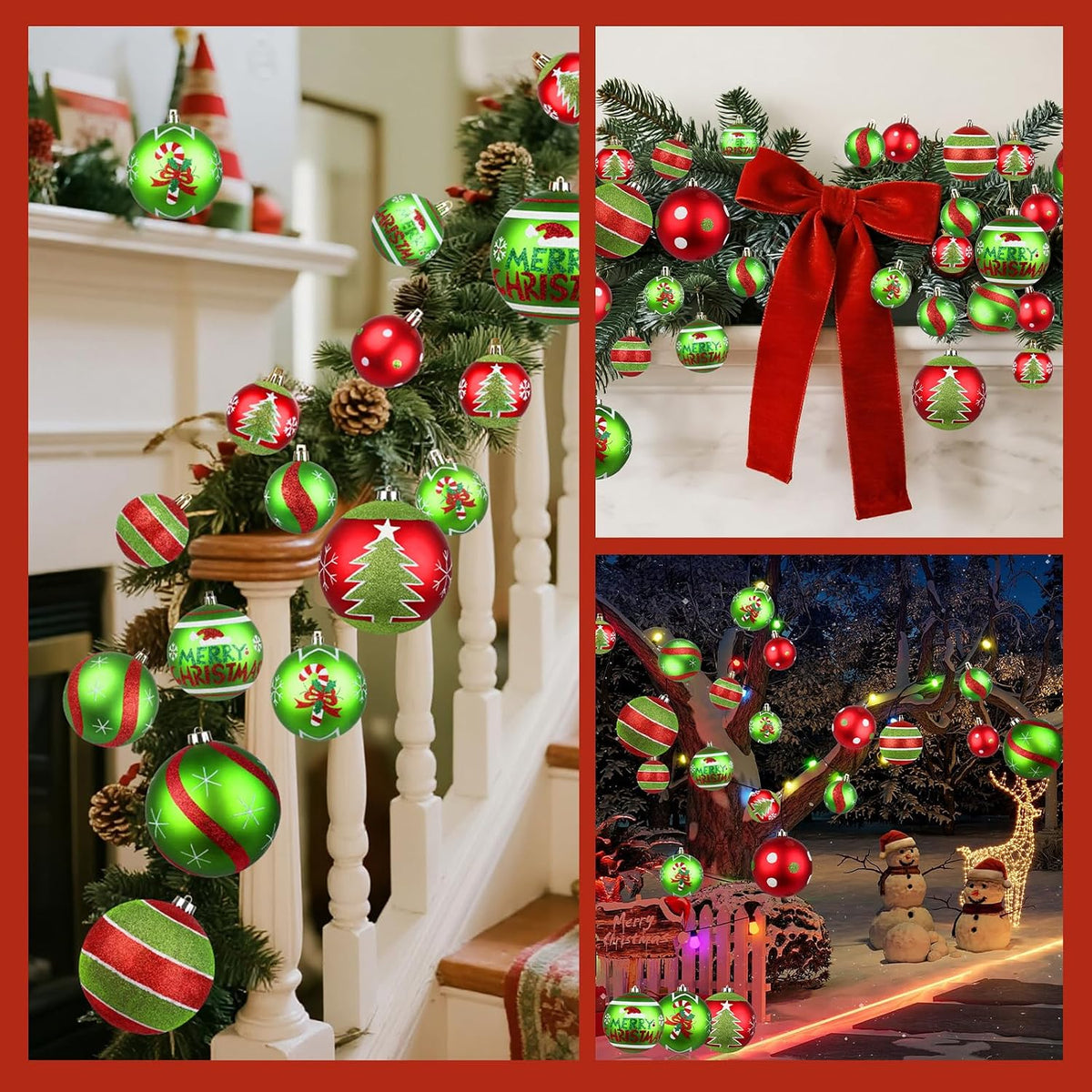 Lanpn 6 piezas de adornos de Navidad extra grandes de 6 pulgadas pa...