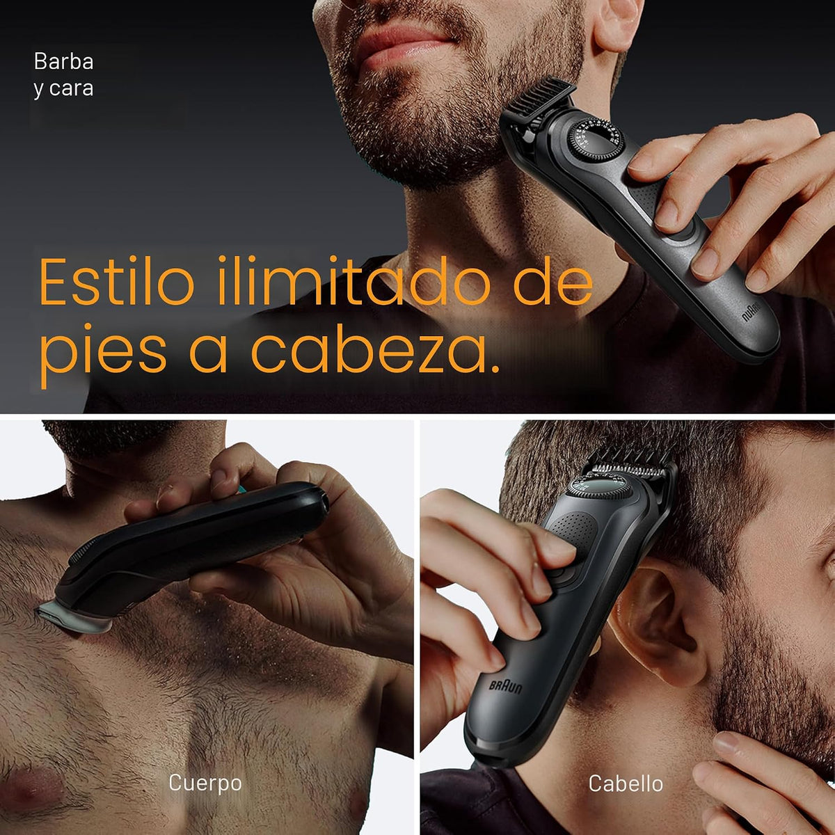 Braun Kit de Estilo Todo en Uno Serie 5 5480, Recortador 8-en-1 par...