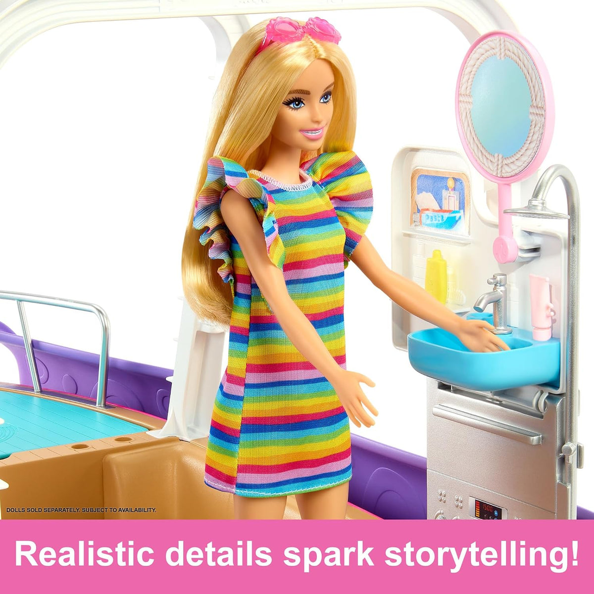 Barbie Barco con piscina y tobogán, el juego Dream Boat incluye más...