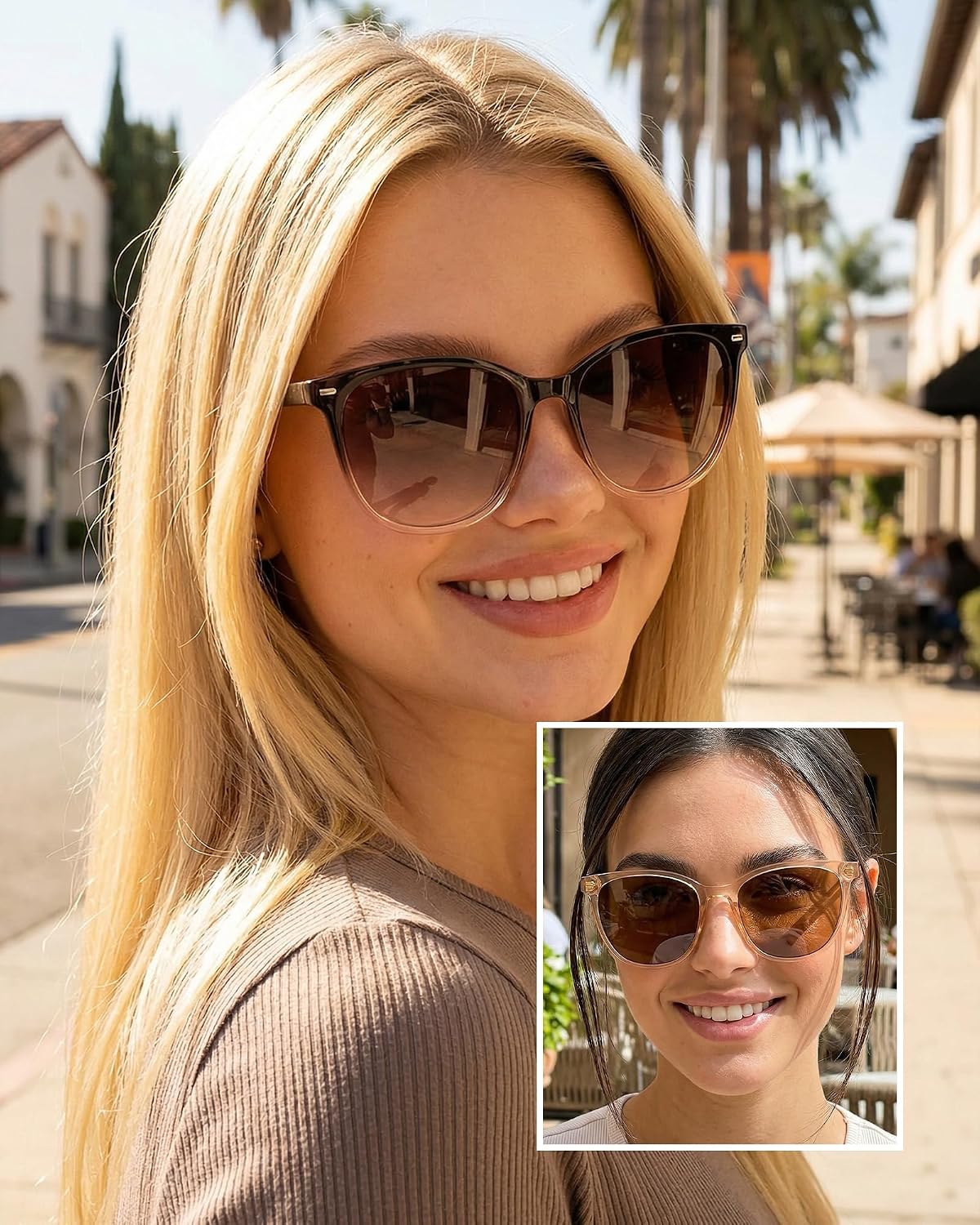 FIMILU 2 paquetes de gafas de sol para mujer, lentes polarizadas co...
