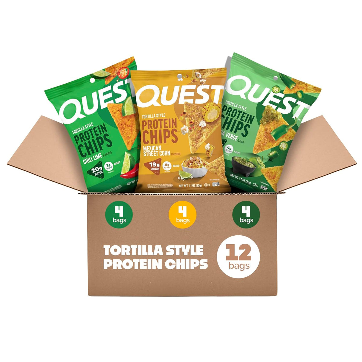 Quest Nutrition Tortilla Style Protein Chips, paquete variado South...