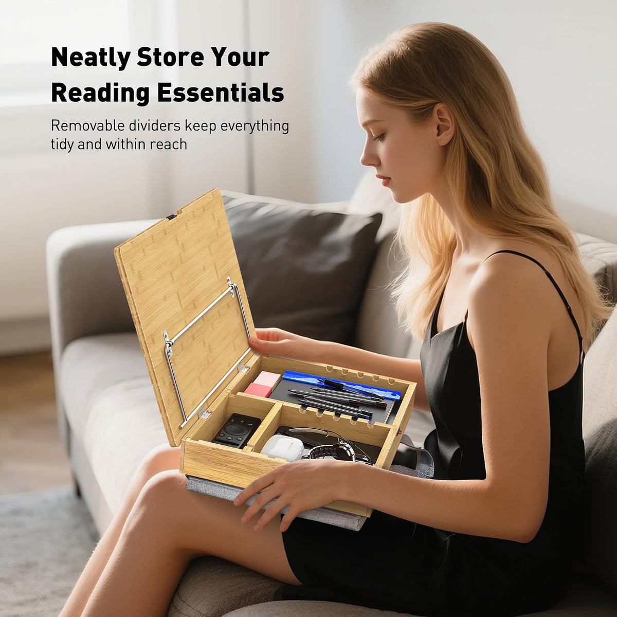 AboveTEK Escritorio ajustable para laptop y soporte para libros par...
