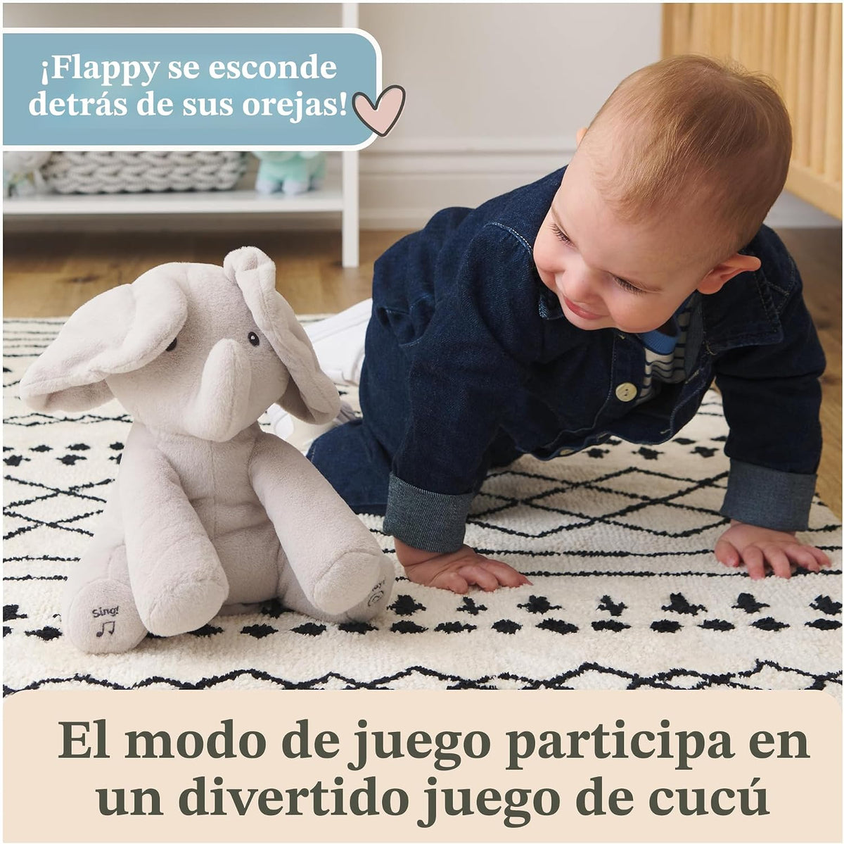 GUND Baby Flappy Elephant - Juguete musical animado interactivo de...