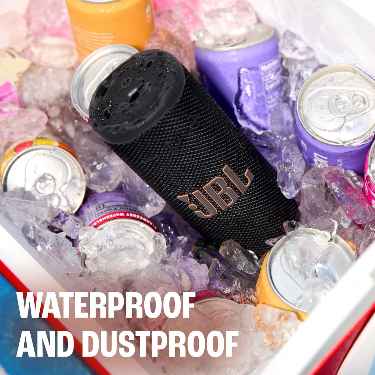 Altavoz Bluetooth portátil JBL Grip, resistente al agua, luz ambien...