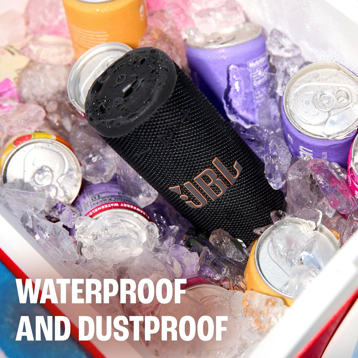 Altavoz Bluetooth portátil JBL Grip, resistente al agua, luz ambien...
