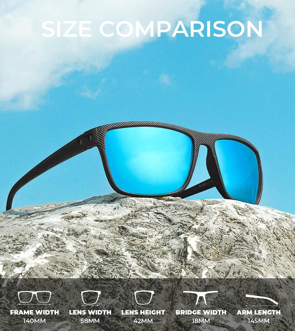 KALIYADI Gafas de sol polarizadas para hombre, gafas de sol clásica...