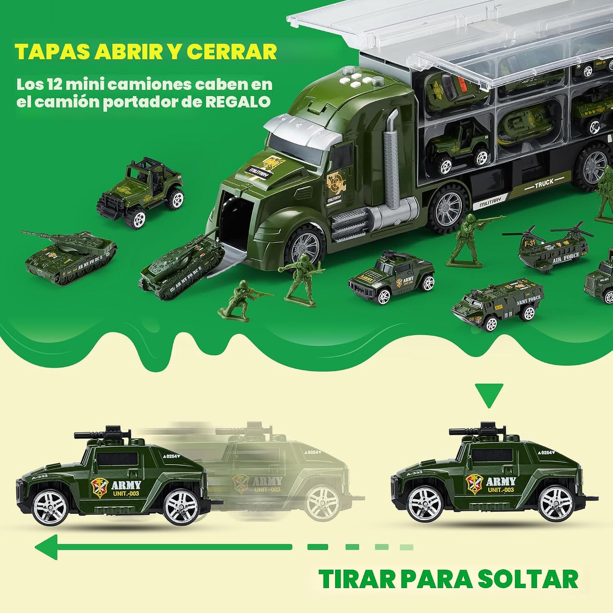 JOYIN - Camión militar 25 en 1 para niños a partir de 3 años, jugue...