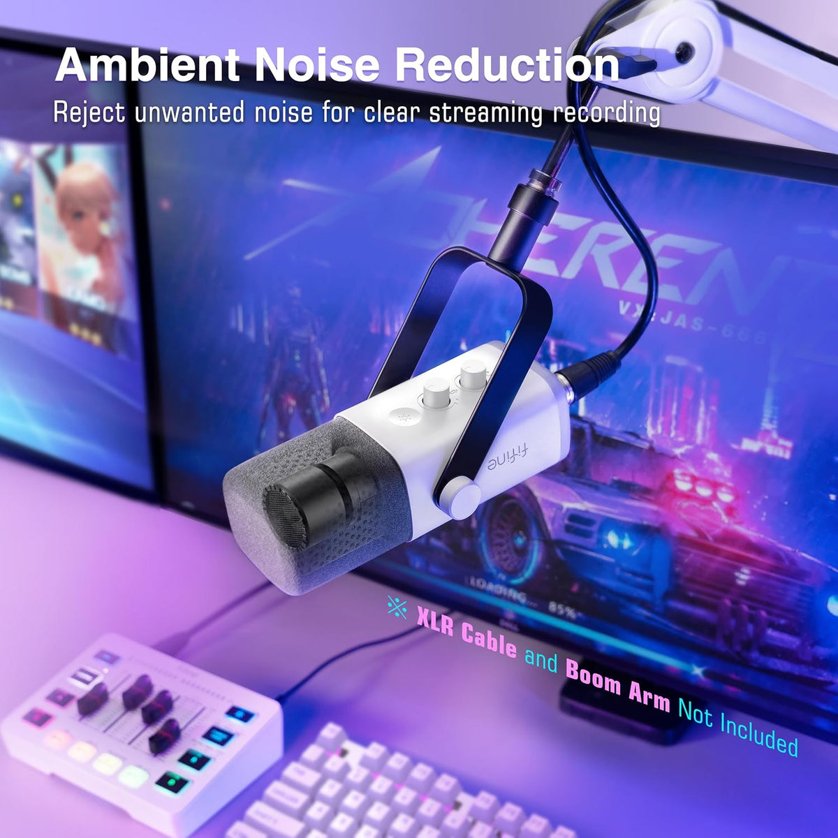 FIFINE AmpliGame AM8W XLR\/Micrófono de juegos USB para transmisión...