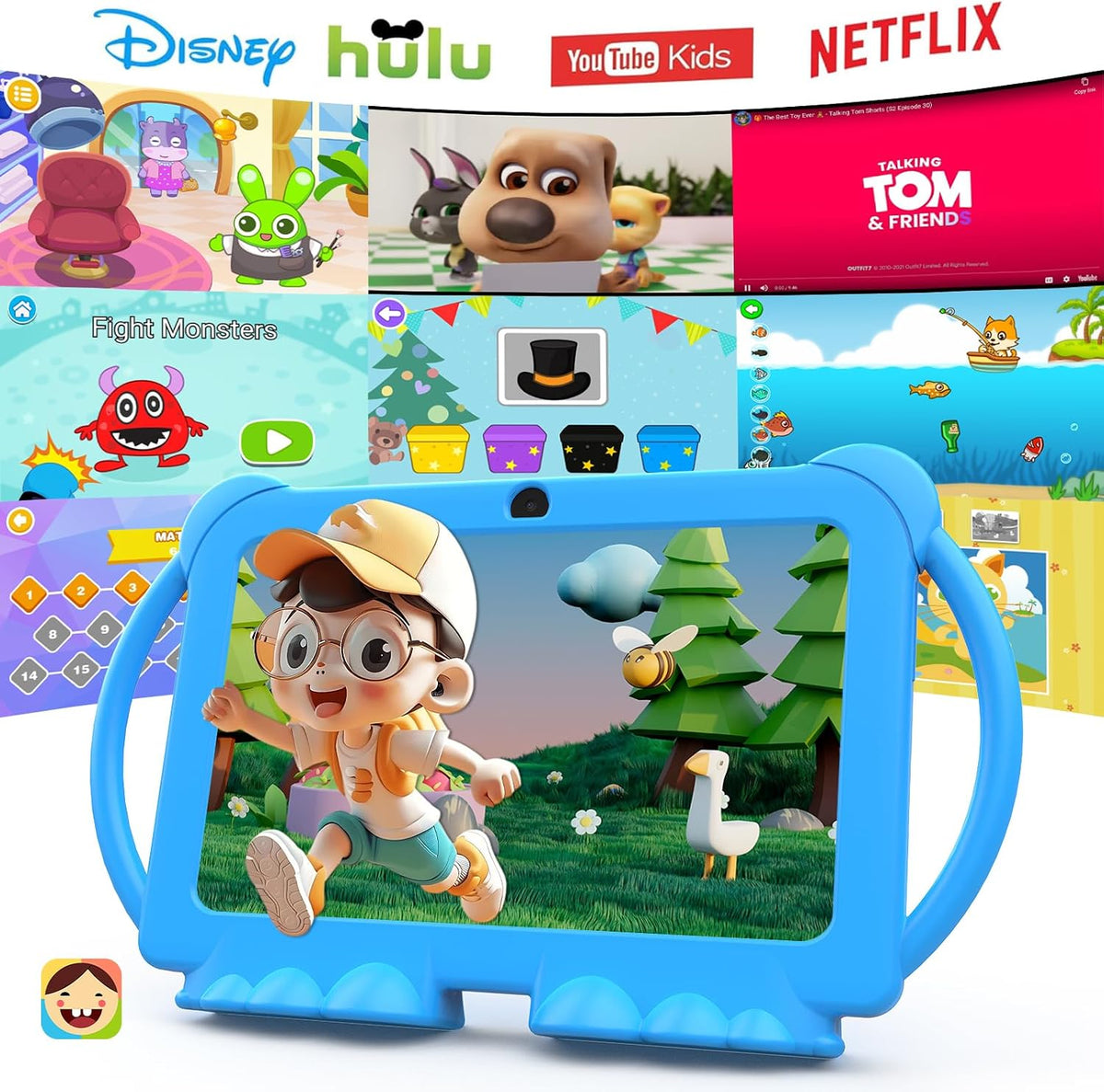 PEICHENG Tableta para niños de 7 pulgadas Android 12.0 para niños p...
