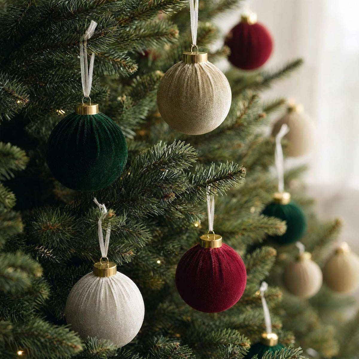 Adornos de bola de Navidad de 15 quilates, decoración de árbol de N...