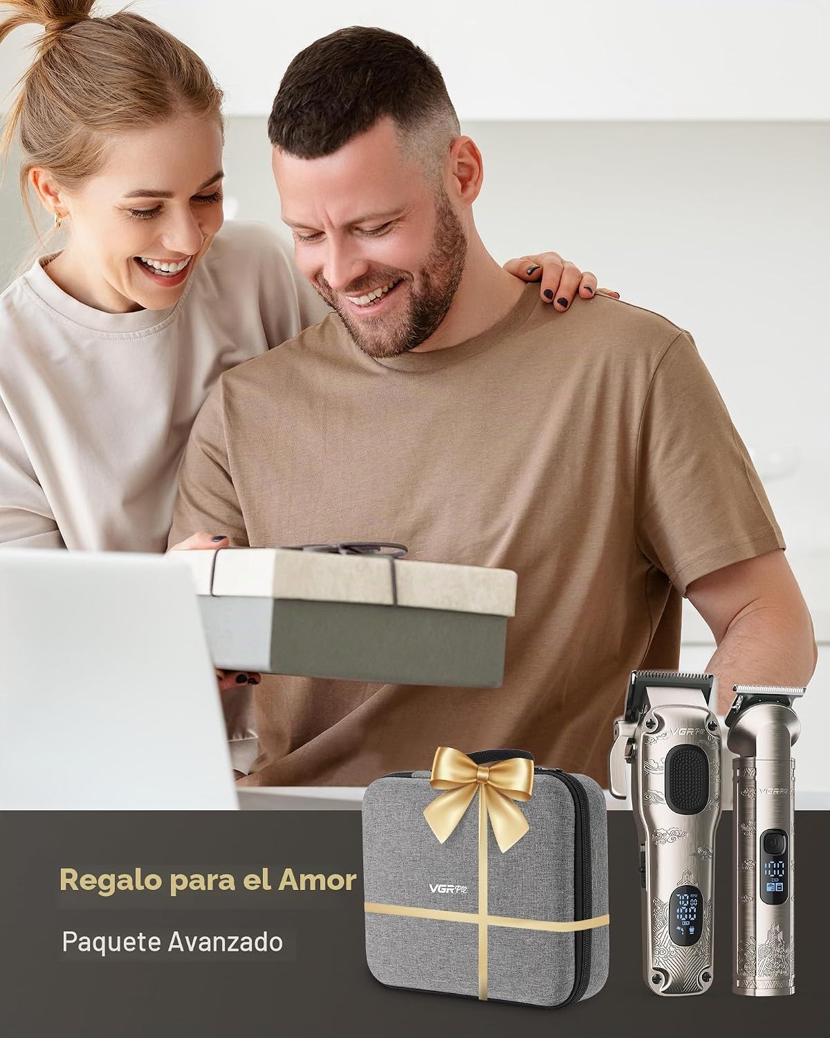 VGRPRO - Juego de cortapelos y recortadora inalámbrica profesional...