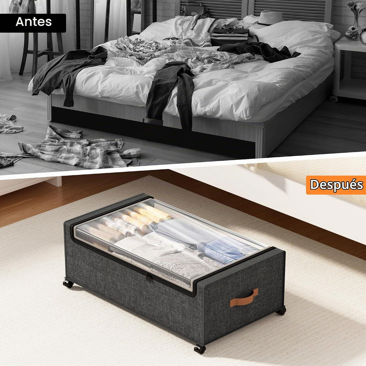 Yecaye Contenedores de almacenamiento debajo de la cama, se adaptan...