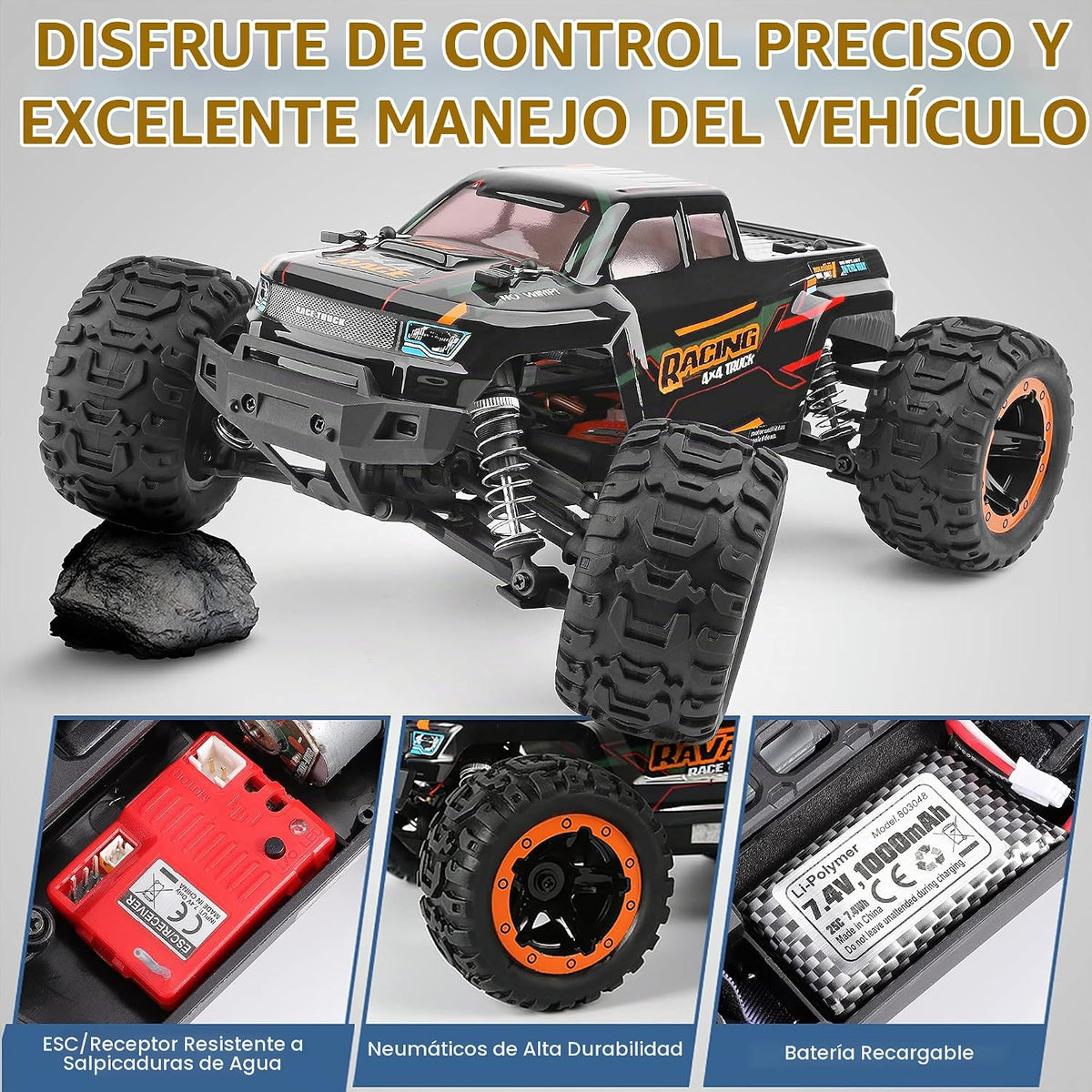 HAIBOXING Coche de control remoto 16889, escala 1:16, 2.4 GHz, auto...