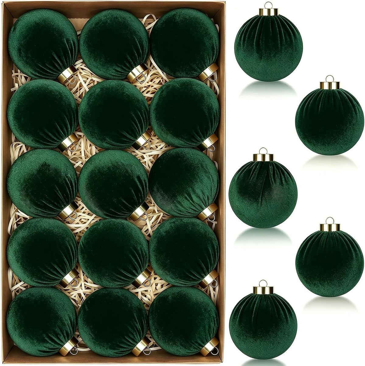 Adornos de bola de Navidad de 15 quilates, decoración de árbol de N...