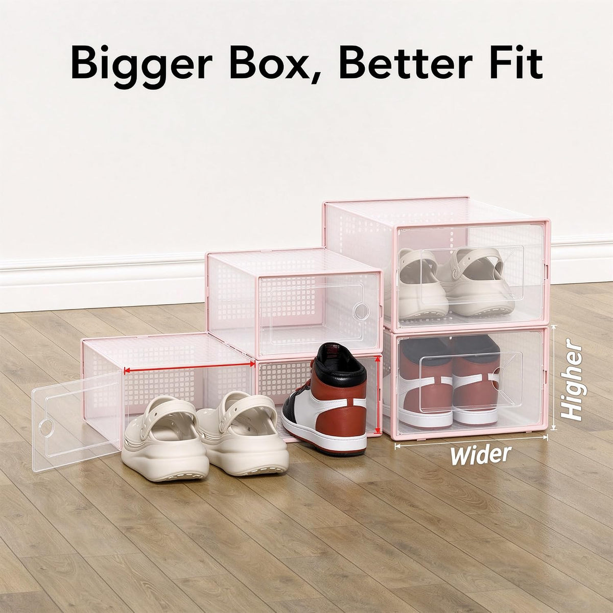 Foluck Caja organizadora de almacenamiento de zapatos, tamaño XL |...