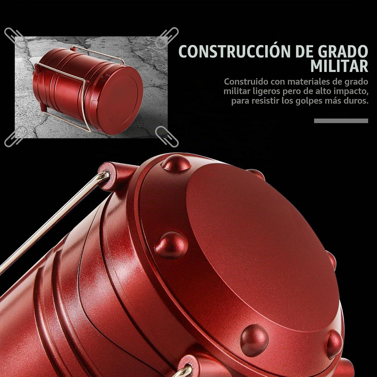 Lichamp Linterna LED para campamento, paquete de 4 linternas alimen...