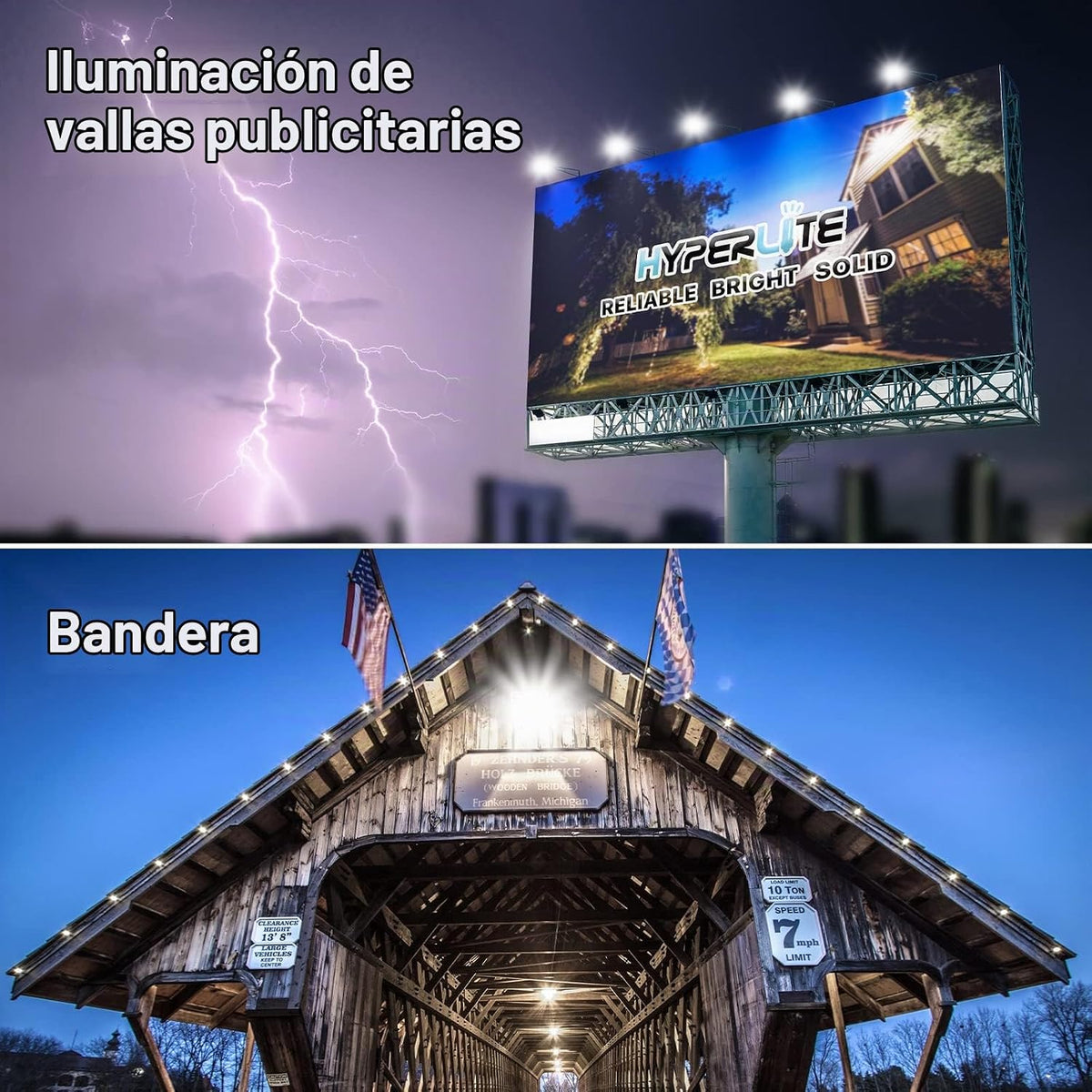 HYPERLITE - Reflector LED de 200 W 24000 lm 5000 K Luz diurna IP65...
