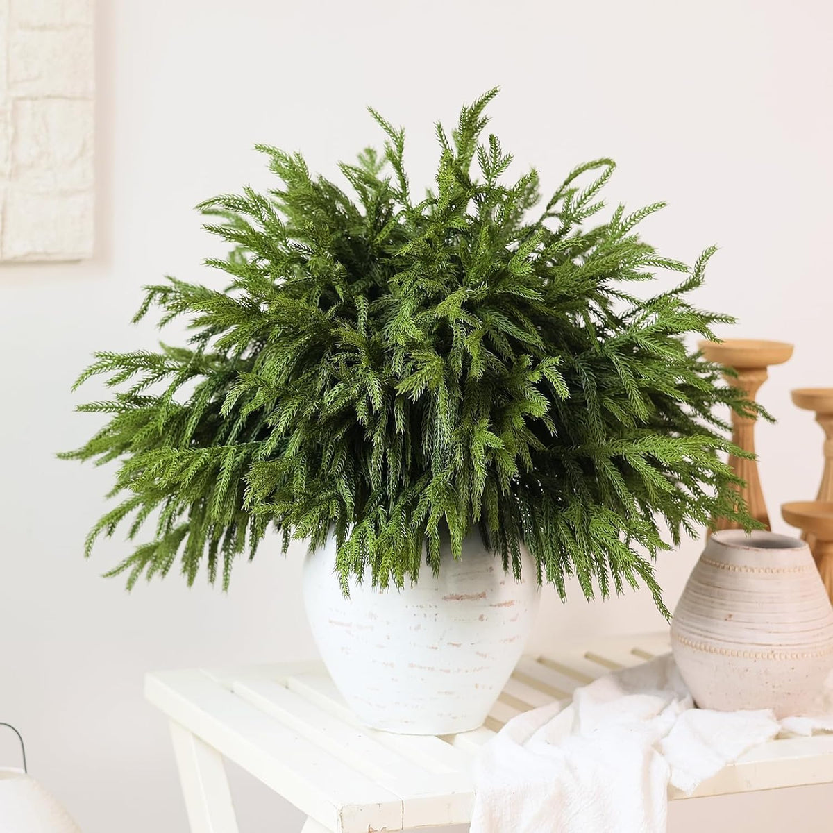 40 ramas de pino Norfolk artificiales de 18 pulgadas para Navidad |...