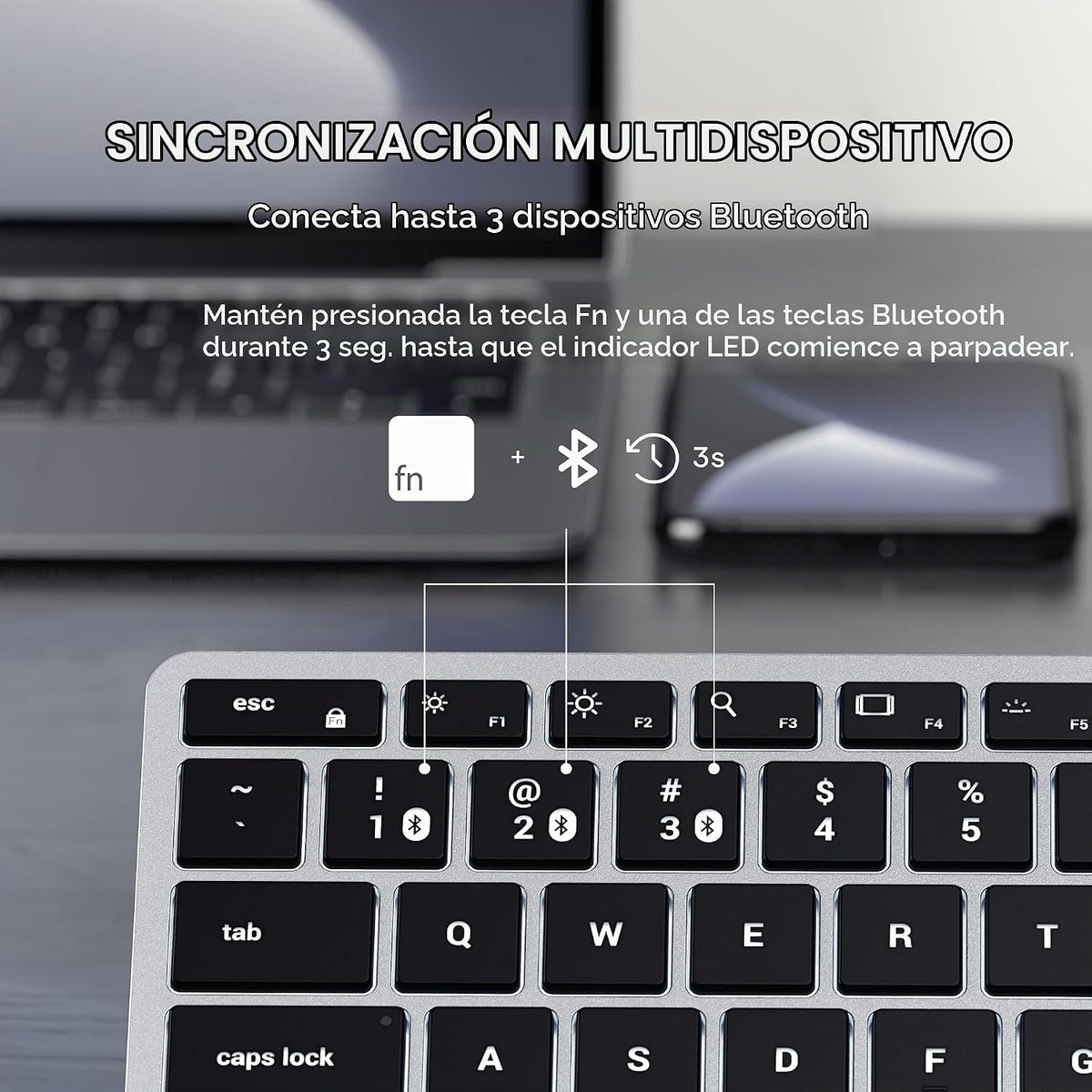 Teclado retroiluminado Bluetooth Satechi Slim X1, sincronización mu...